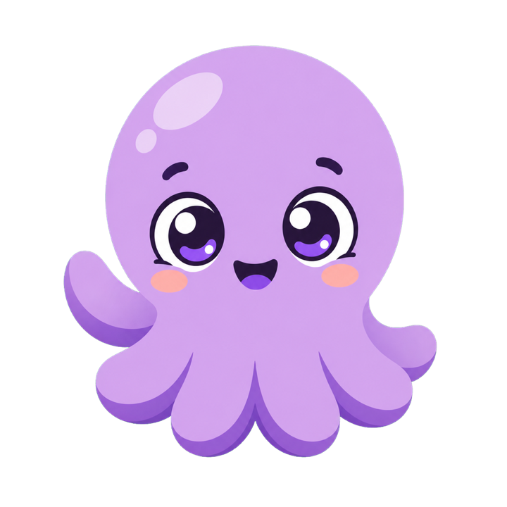 octo, the Bloom mascot, waving hello